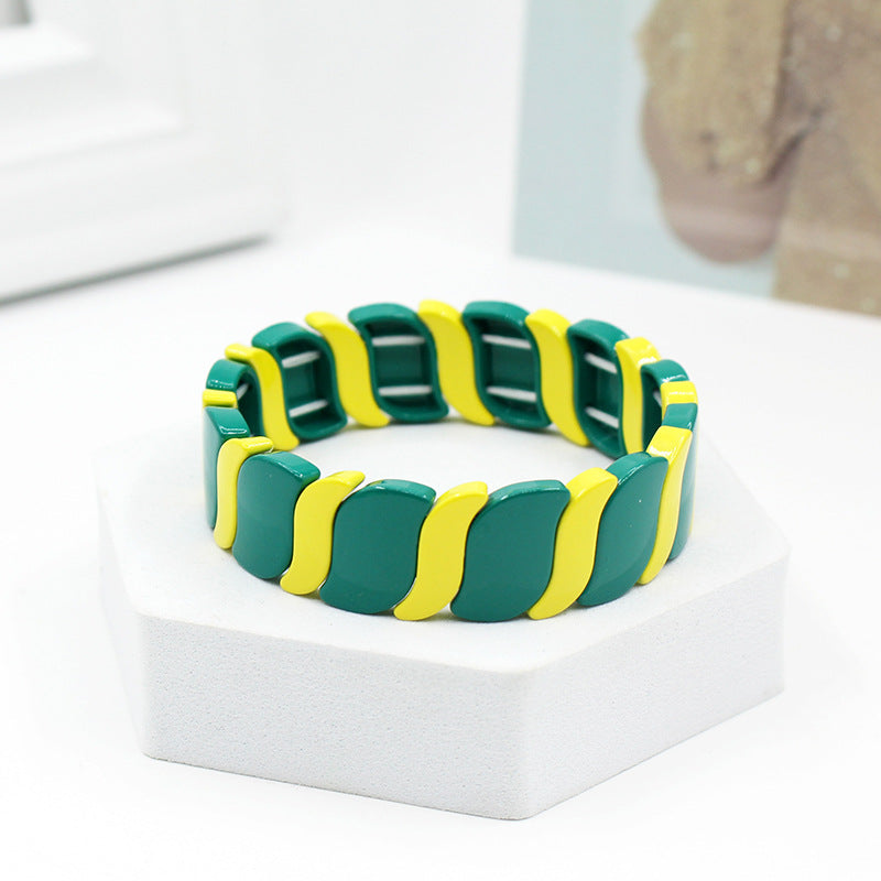 Customized New Style with Irregular and Exaggerated Geometric Rainbow Bracelets