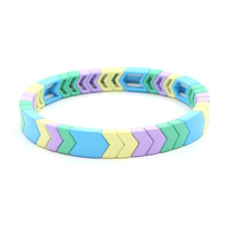 Hot sale more color elegant women's bracelet, geometric arrow enamel beads jewelry