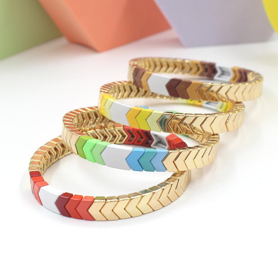 New INS fashion popular metal enamel bracelet bohemian arrow ladies bracelet