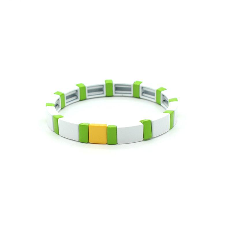 Enamel bracelet ins popular ladies rainbow elastic bracelet