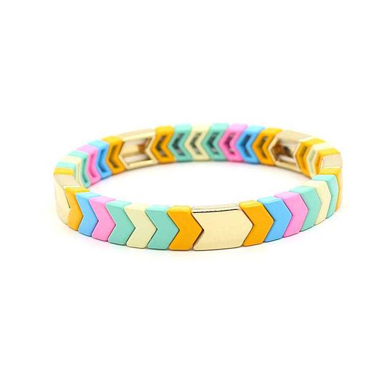 Hot sale more color elegant women's bracelet, geometric arrow enamel beads jewelry