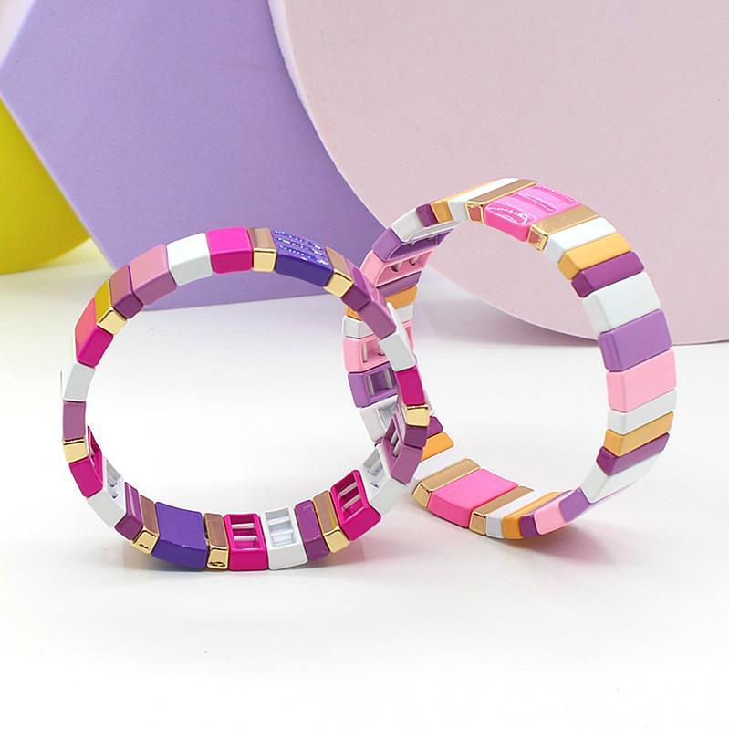 Hot selling enamel rainbow bracelet painted with oil and color matching