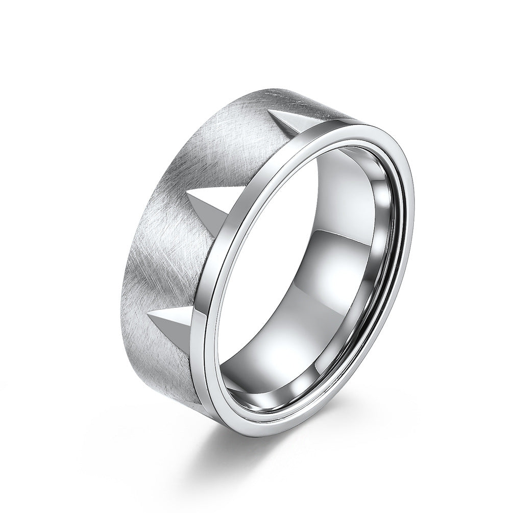 The new supply hand-ornamented titanium steel ring men's version simple and versatile trendy vintage steel ring