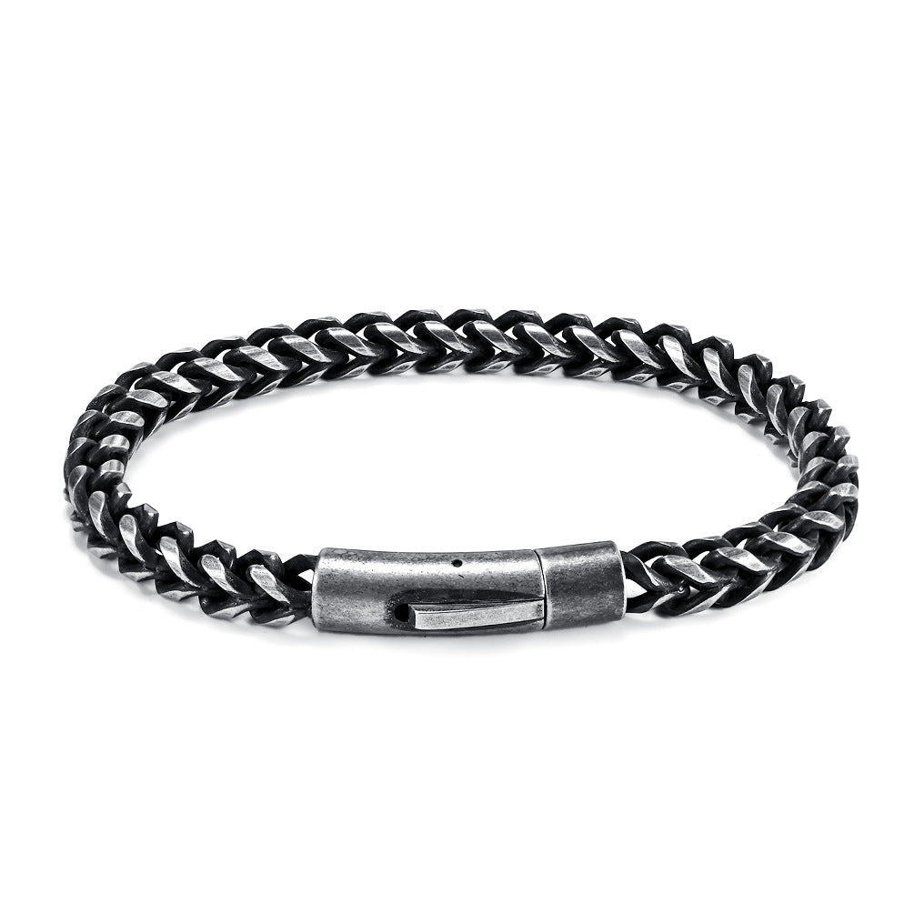 Retro style men's titanium steel bracelet men's popular trend titanium steel hip-hop cool bracelet jewelry accessories