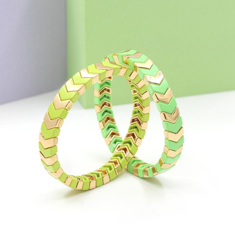 New fashion popular metal enamel bracelet bohemian arrow shaped bead bracelet