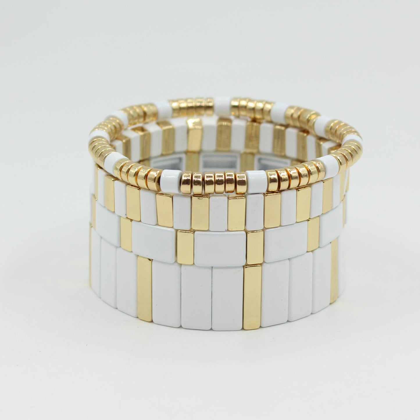 Enamel bracelet white fashion geometric bracelet jewelry set