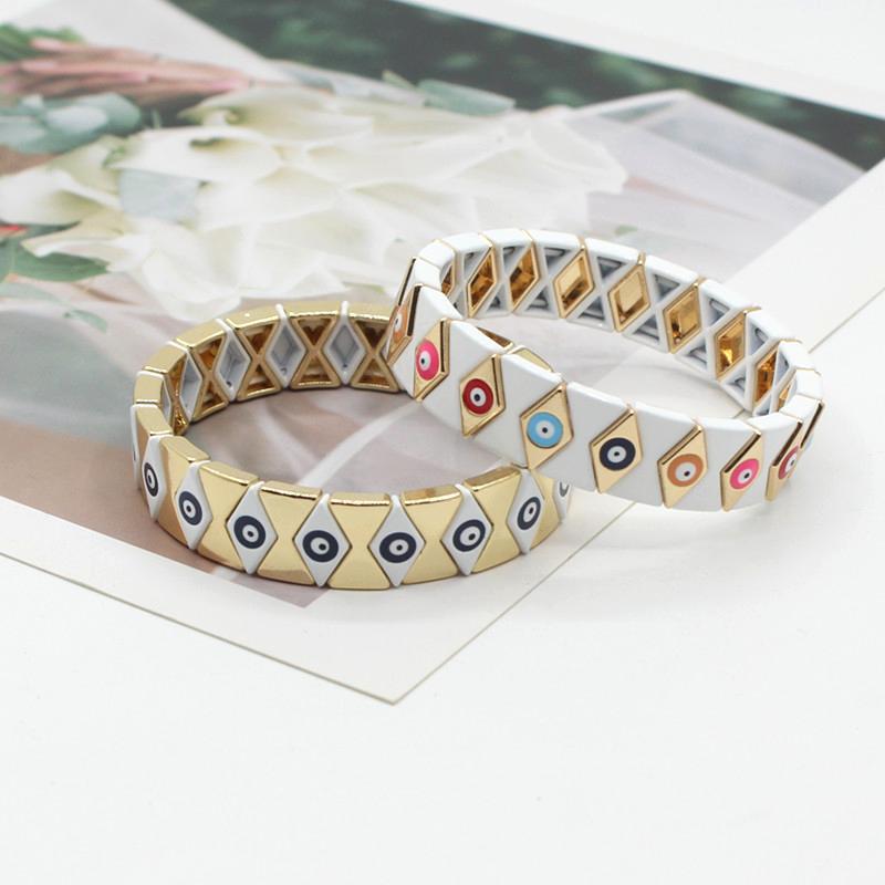 Enamel Bracelets Elastic Devil's Eye Drops Oil Painting Bracelets