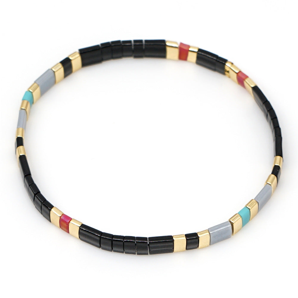 Bohemian tila bracelet with colored beads and hand-woven simple classic attractive female bracelet