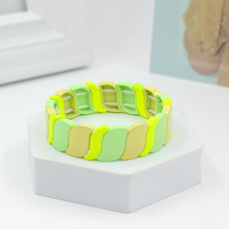 Customized New Style with Irregular and Exaggerated Geometric Rainbow Bracelets