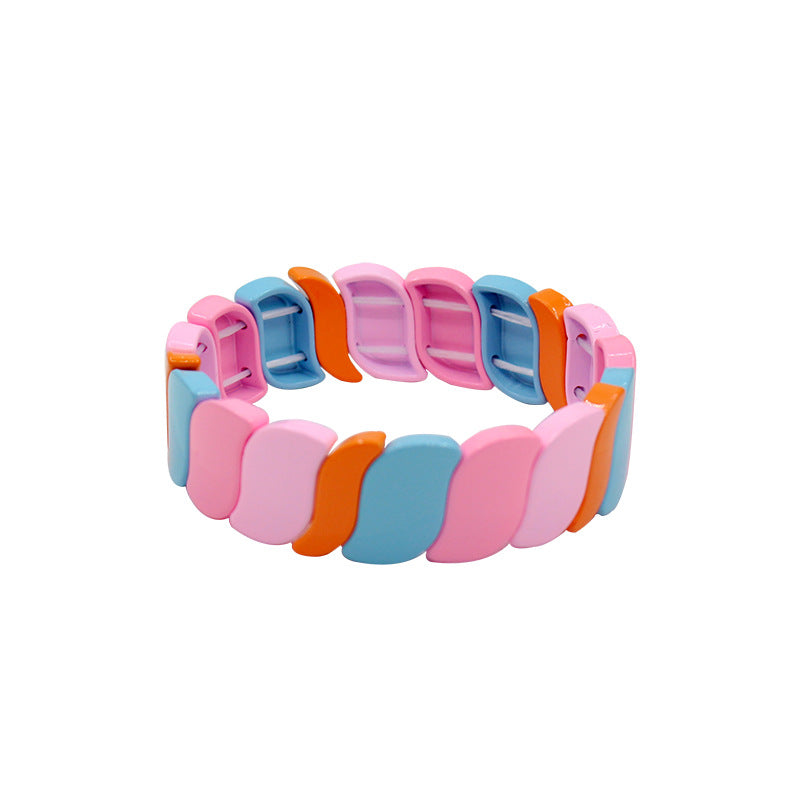 Customized New Style with Irregular and Exaggerated Geometric Rainbow Bracelets