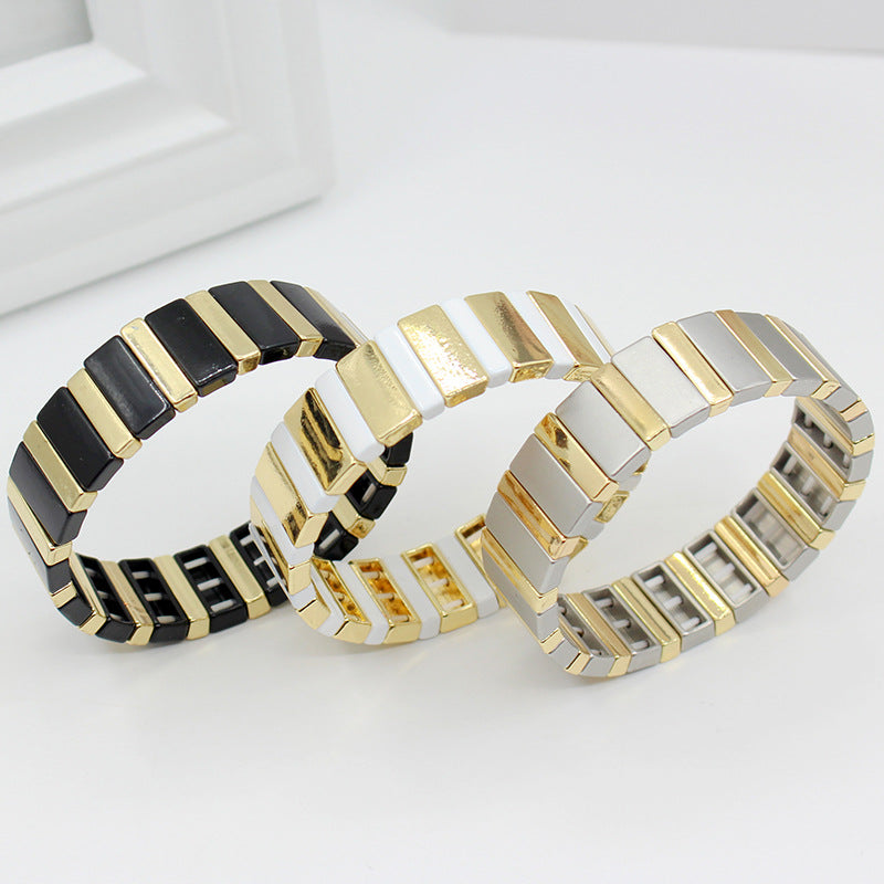 Fashion Exquisite Metal Colorful Paint Handicraft Bohemian Trendy Bracelet