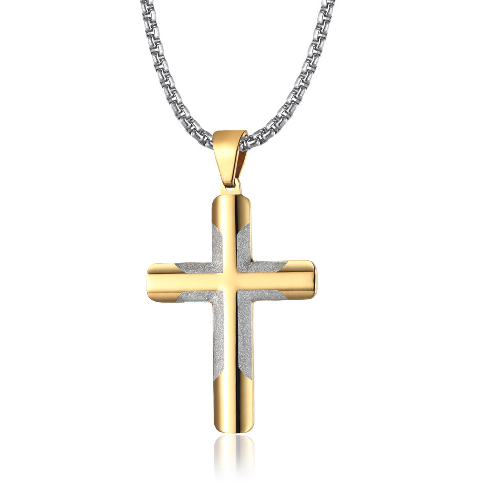 New men simple pendant hip-hop cross necklace cross-border jewelry