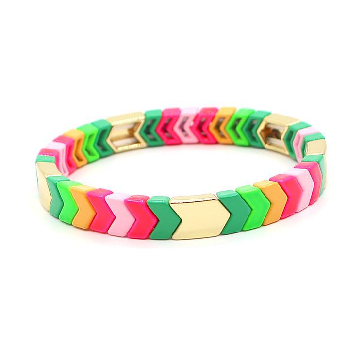 Hot sale more color elegant women's bracelet, geometric arrow enamel beads jewelry