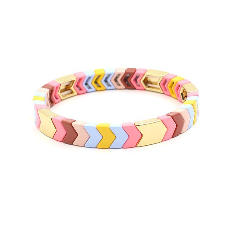 Hot sale more color elegant women's bracelet, geometric arrow enamel beads jewelry