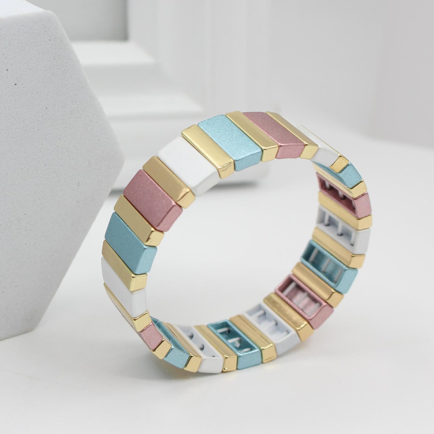 Cojoy bestselling rectangular enamel big beaded bracelets jewelry