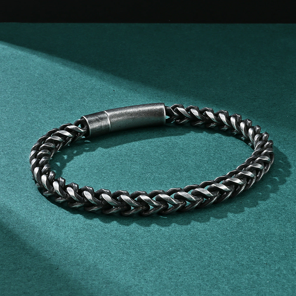 Retro style men's titanium steel bracelet popular trend hip-hop cool bracelet jewelry accessories