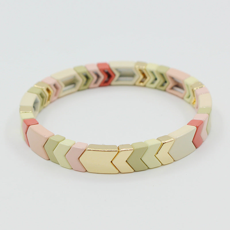 Enamel bracelet fashion popular enamel bohemian arrow stretch bracelet