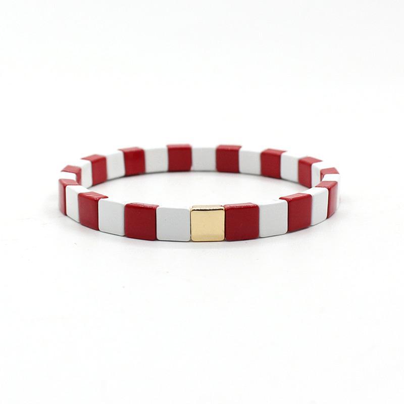 Popular enamel paint Bohemian women's elastic bracelet.