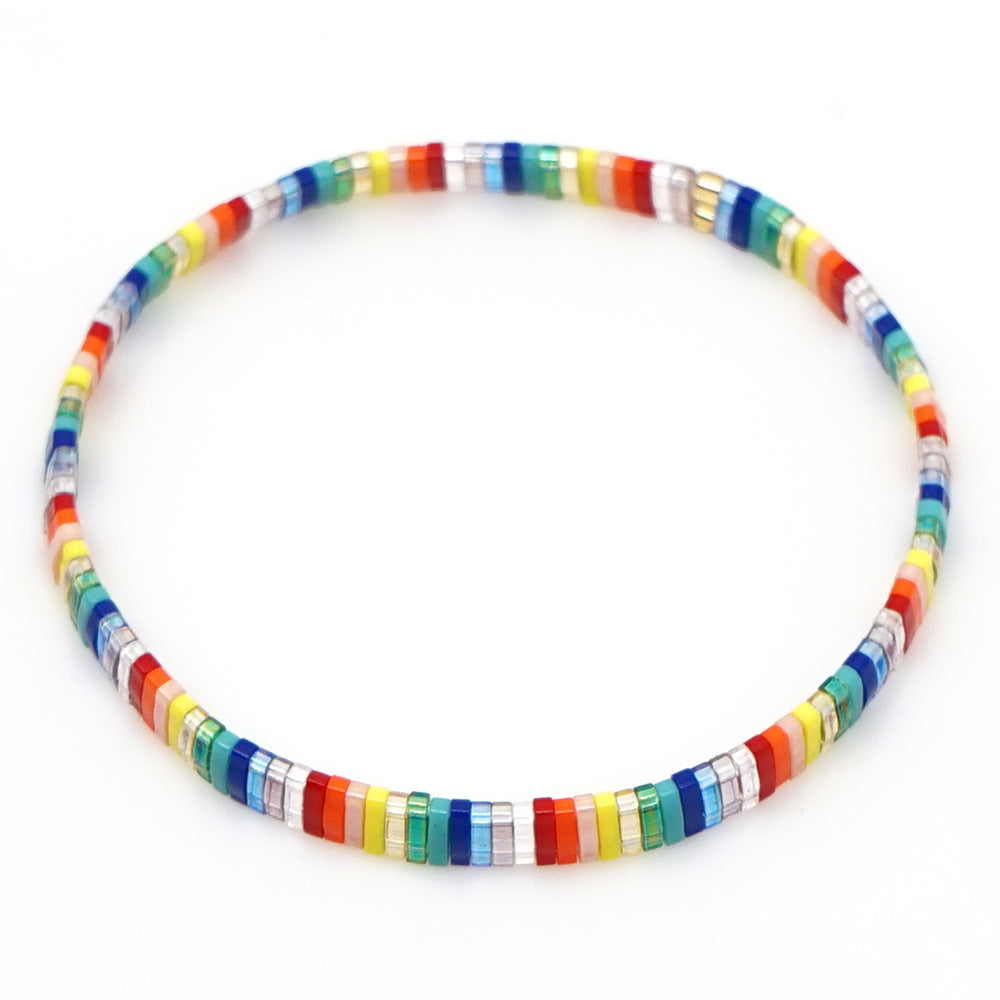 Simple fashion style online celebrity TILA bracelet jewelry hand-woven rainbow bracelet jewelry.