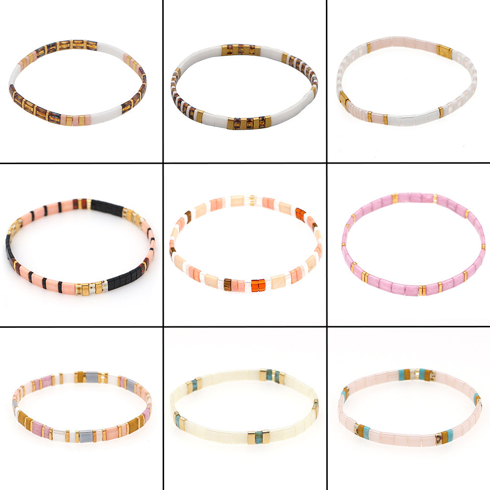 Bohemian ethnic style, personalized fashion, multi-layer beaded women's bracelets