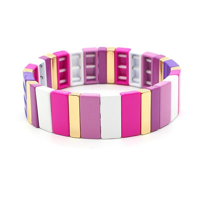 Hot selling enamel rainbow bracelet painted with oil and color matching