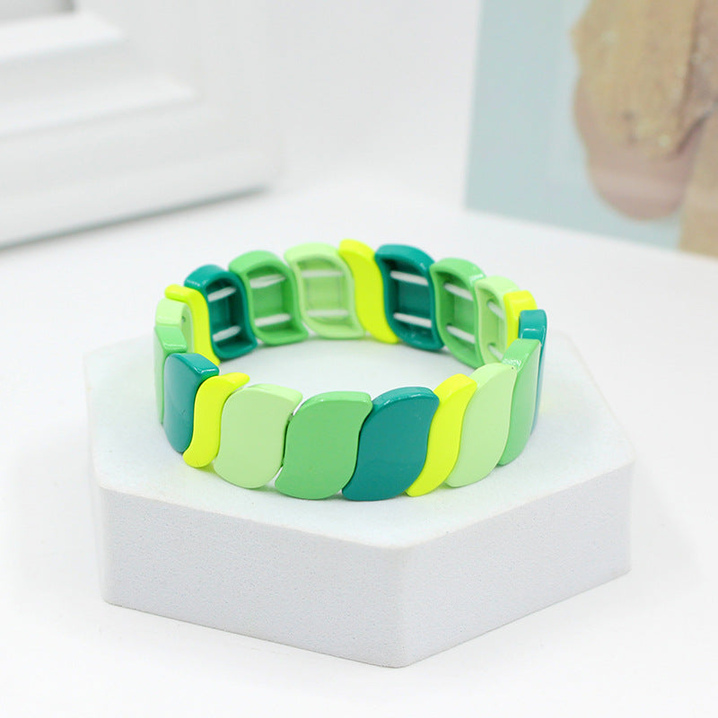 Customized New Style with Irregular and Exaggerated Geometric Rainbow Bracelets