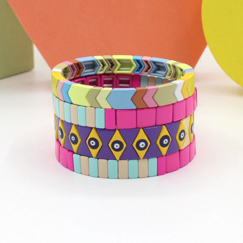 Enamel Bracelets Elastic Devil's Eye Drops Oil Painting Bracelets