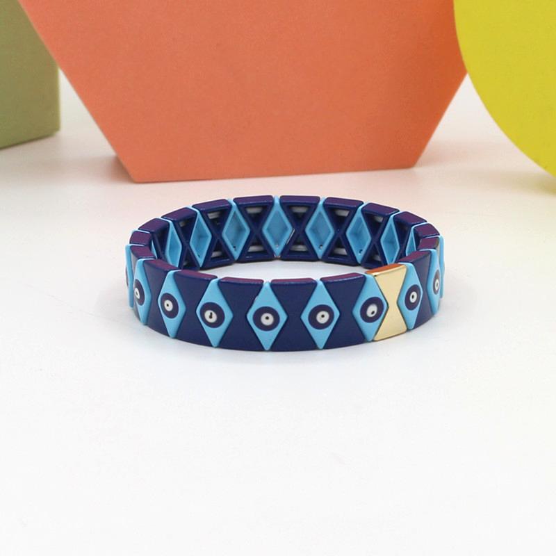 Enamel Bracelets Elastic Devil's Eye Drops Oil Painting Bracelets