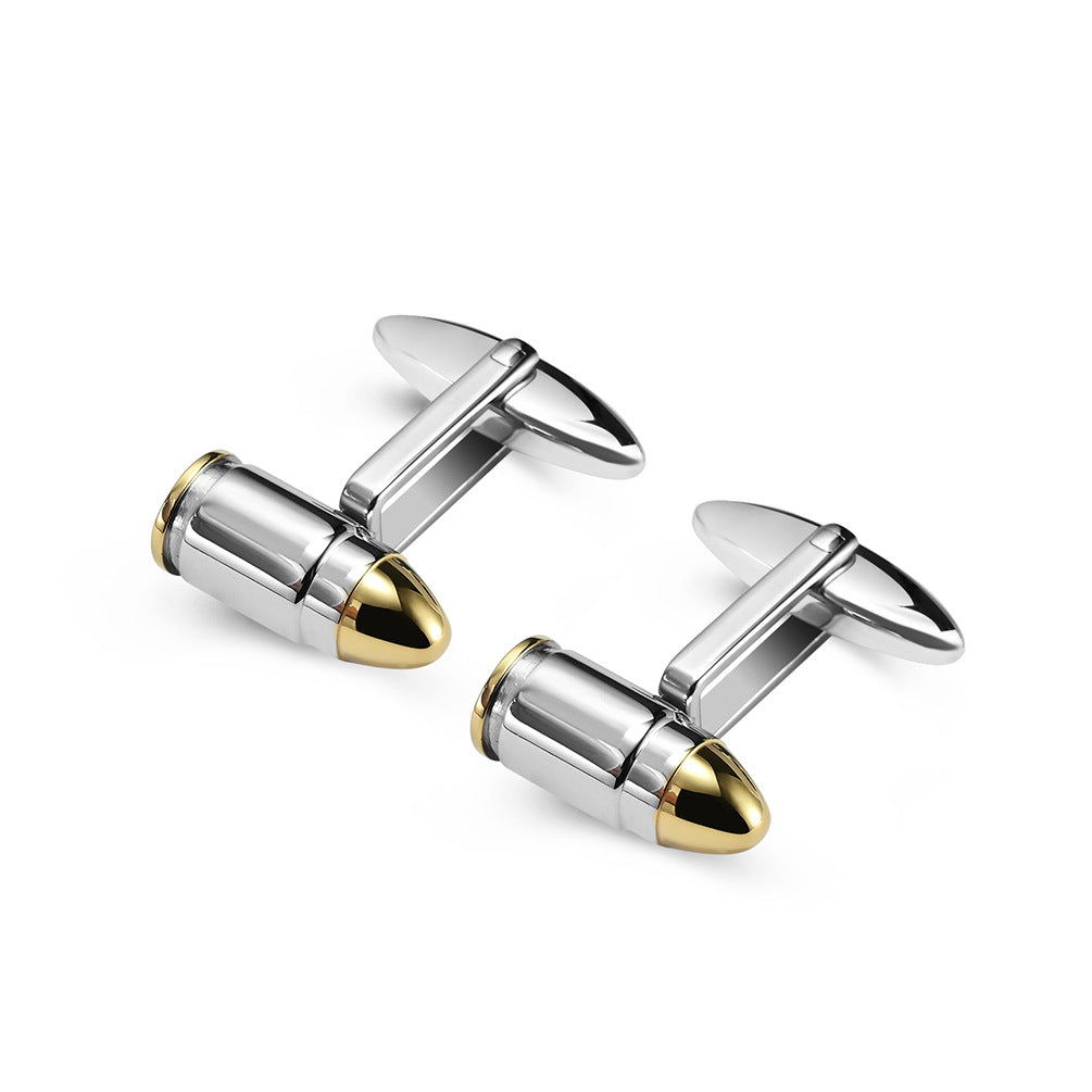 New creative bullet men's cufflinks fashion trend suit shirt stainless steel cufflinks