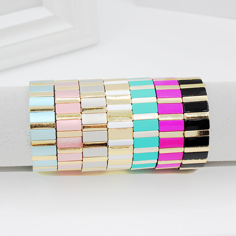 Fashion Exquisite Metal Colorful Paint Handicraft Bohemian Trendy Bracelet