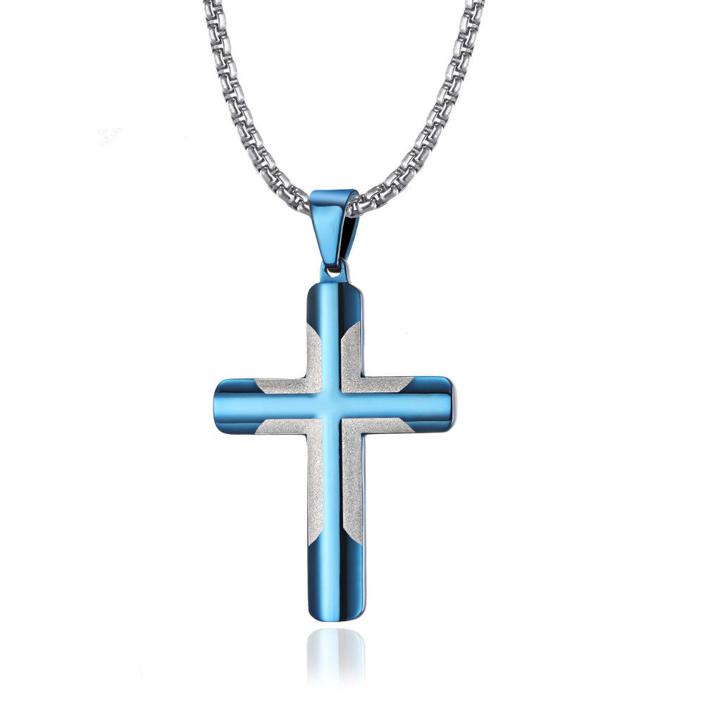 New men simple pendant hip-hop cross necklace cross-border jewelry