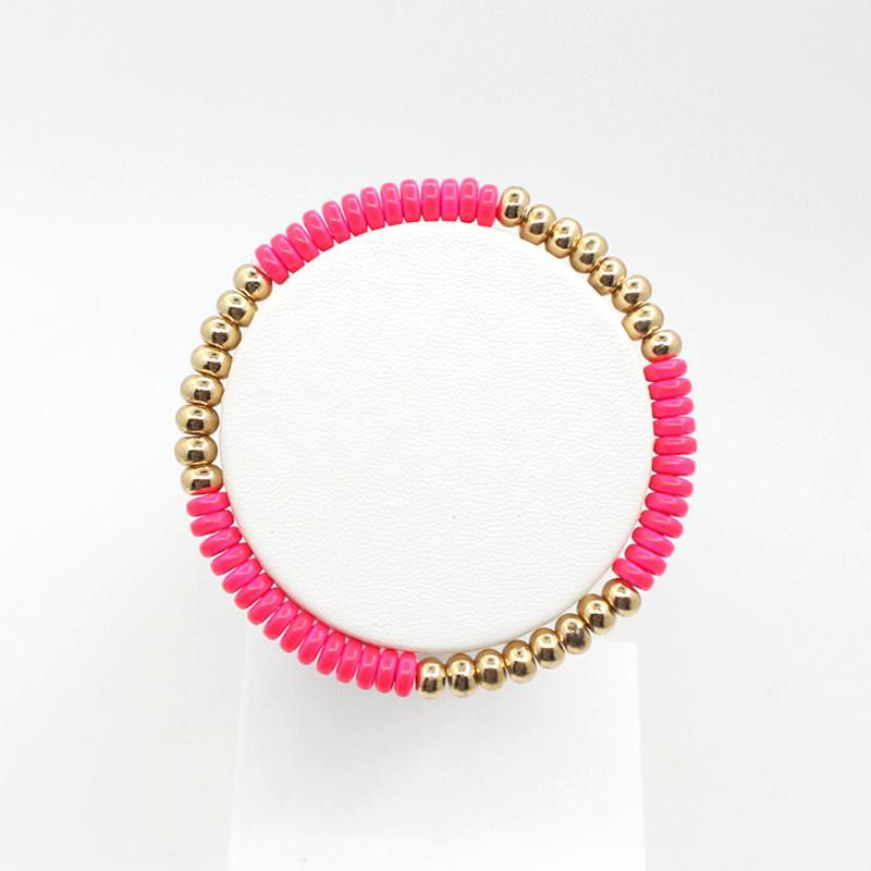 Enamel bracelet Bohemian tube disc Rainbow elastic ladies bracelet