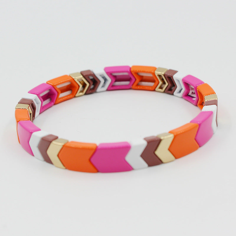 Enamel bracelet fashion popular enamel bohemian arrow stretch bracelet