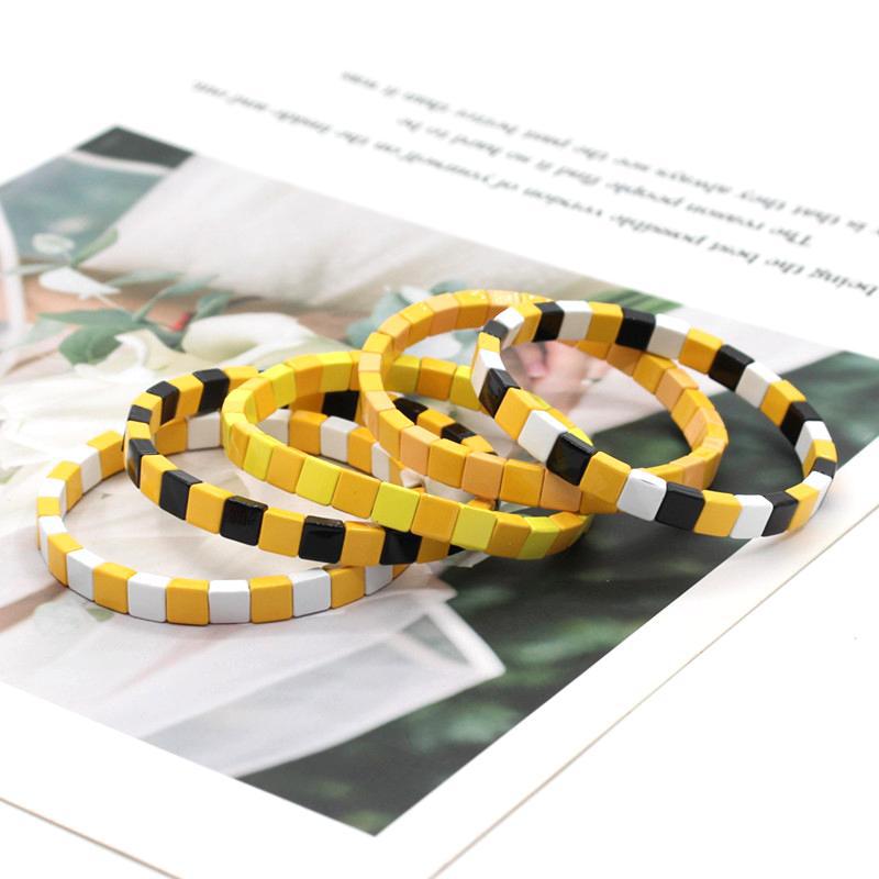 Popular enamel paint Bohemian women's elastic bracelet.