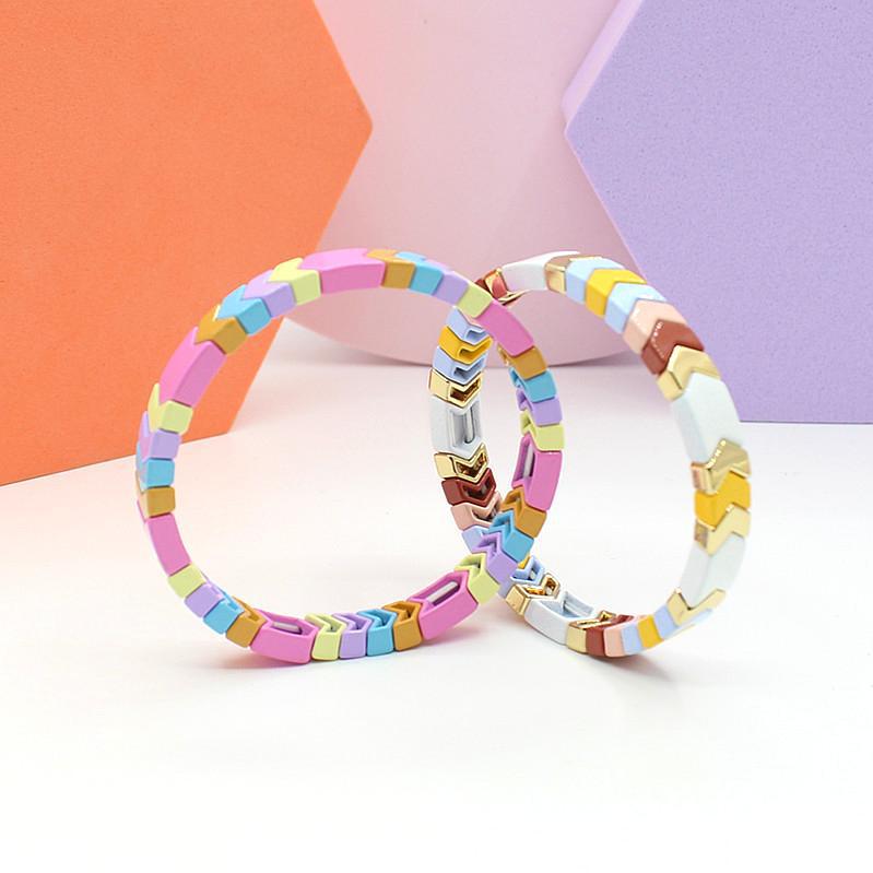 Hot sale more color elegant women's bracelet, geometric arrow enamel beads jewelry