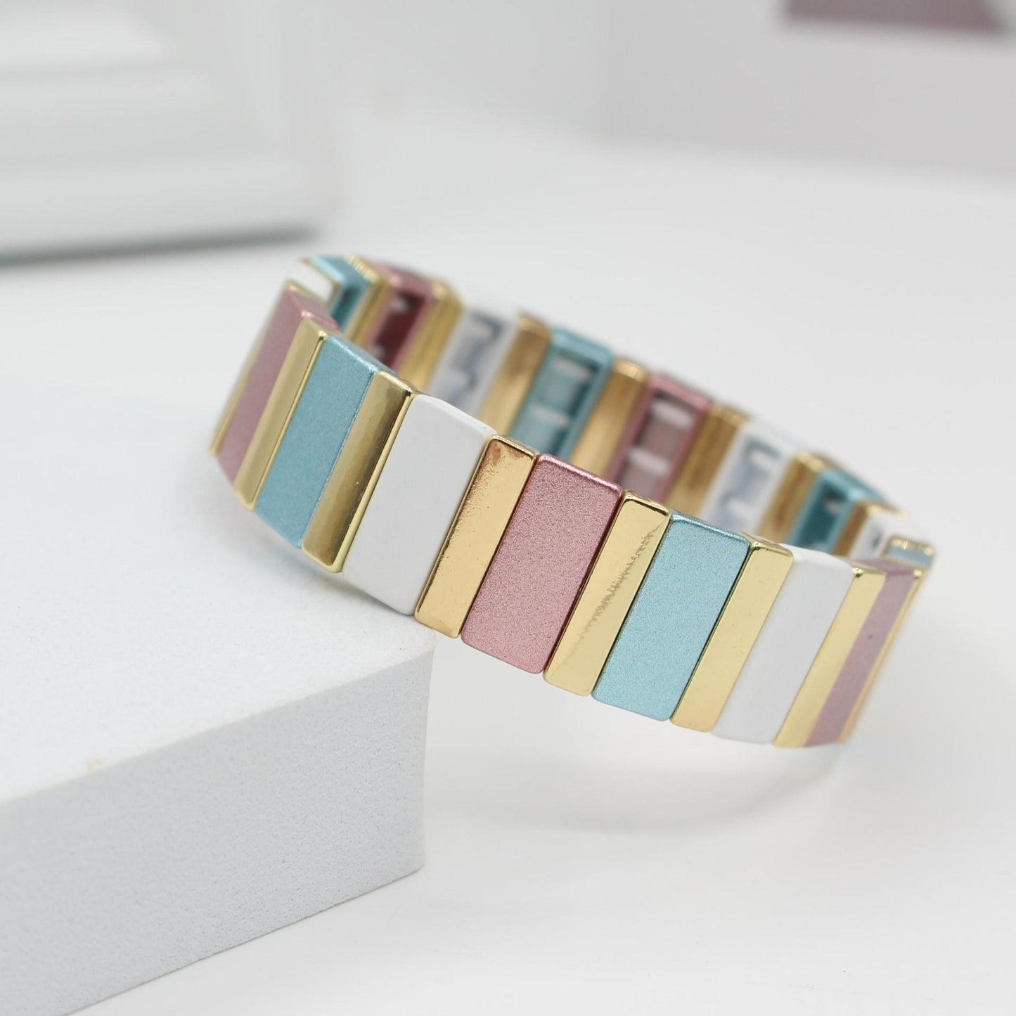 Cojoy bestselling rectangular enamel big beaded bracelets jewelry