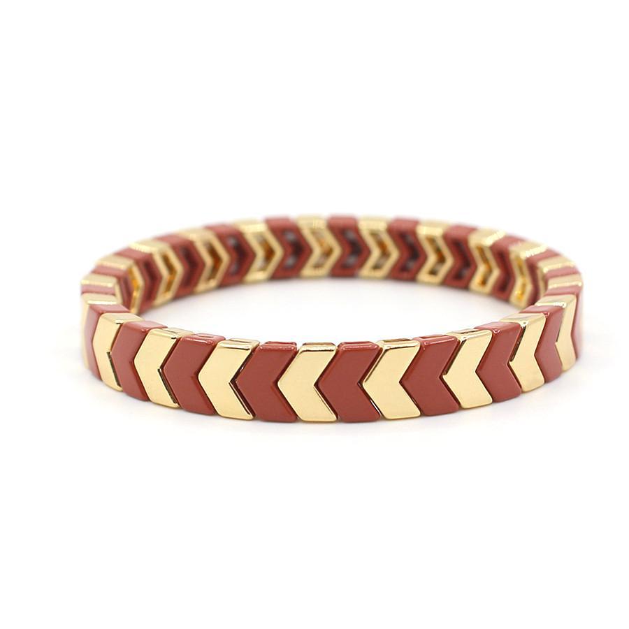 New fashion popular metal enamel bracelet bohemian arrow shaped bead bracelet