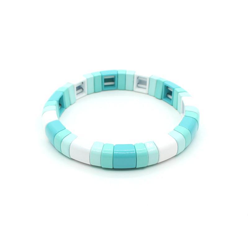 Hot sale enamel rainbow bracelet geometric semicircle beaded bracelet