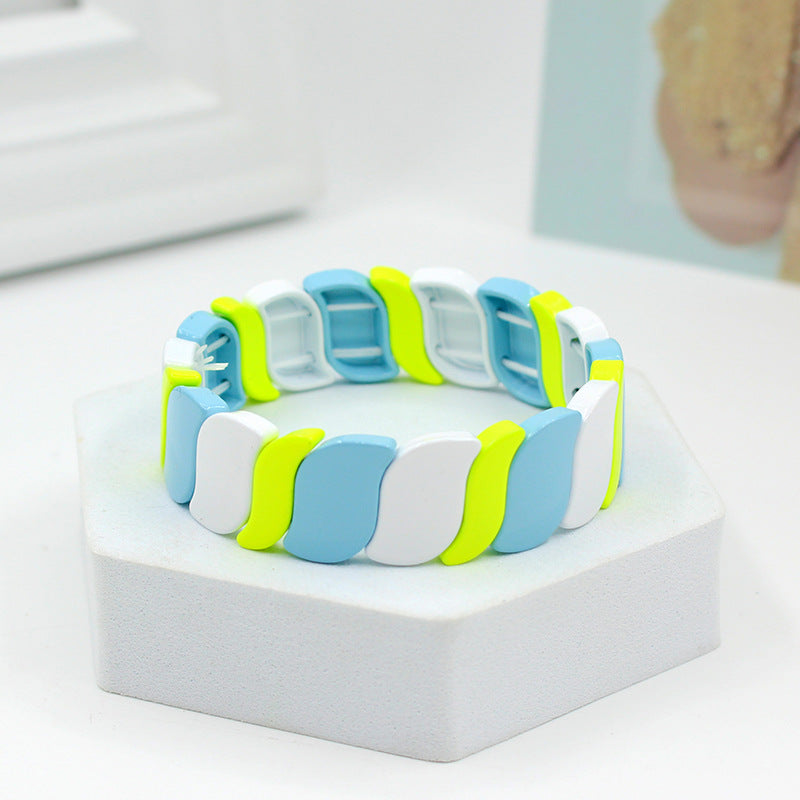 Customized New Style with Irregular and Exaggerated Geometric Rainbow Bracelets