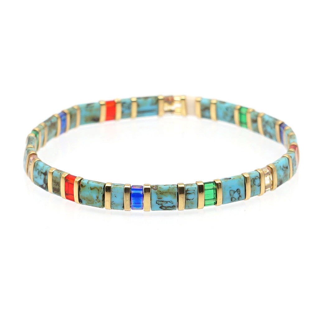 Simple fashion style online celebrity TILA bracelet jewelry hand-woven rainbow bracelet jewelry.