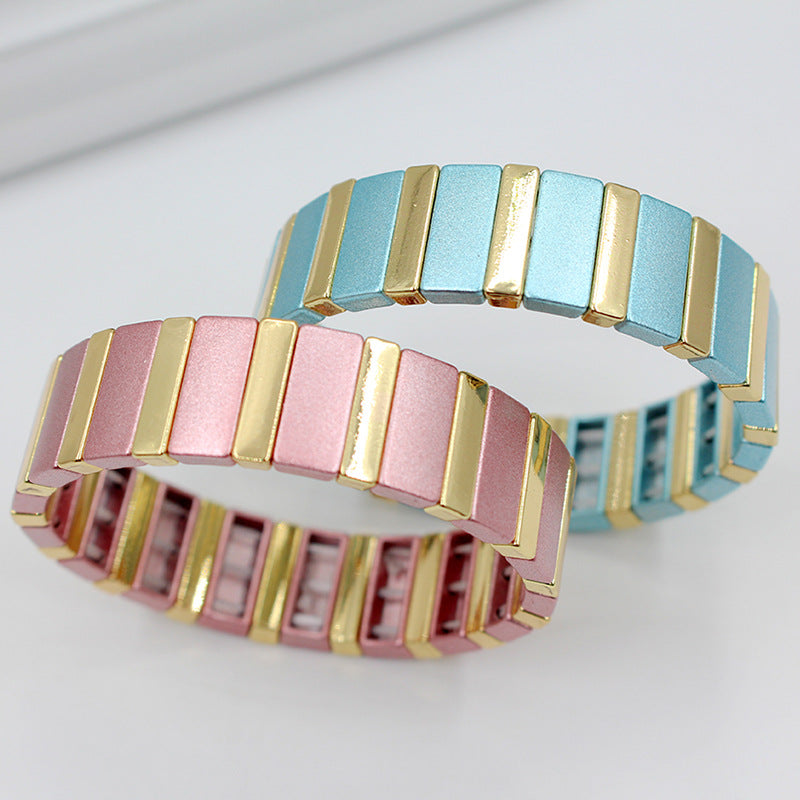 Fashion Exquisite Metal Colorful Paint Handicraft Bohemian Trendy Bracelet