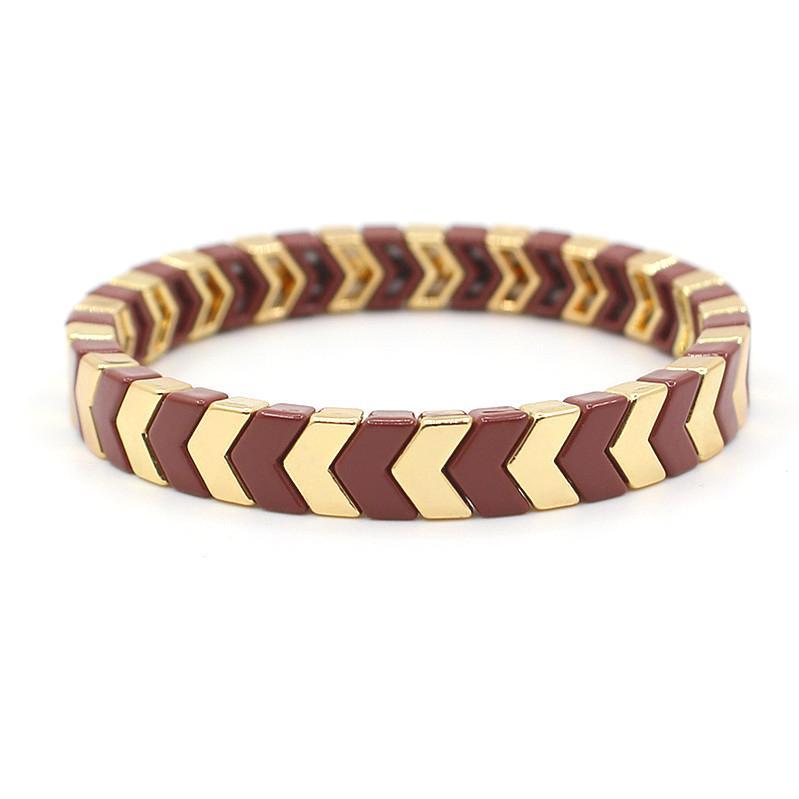 New fashion popular metal enamel bracelet bohemian arrow shaped bead bracelet