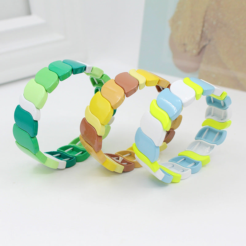 Customized New Style with Irregular and Exaggerated Geometric Rainbow Bracelets