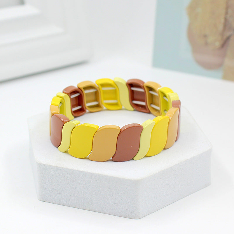 Customized New Style with Irregular and Exaggerated Geometric Rainbow Bracelets