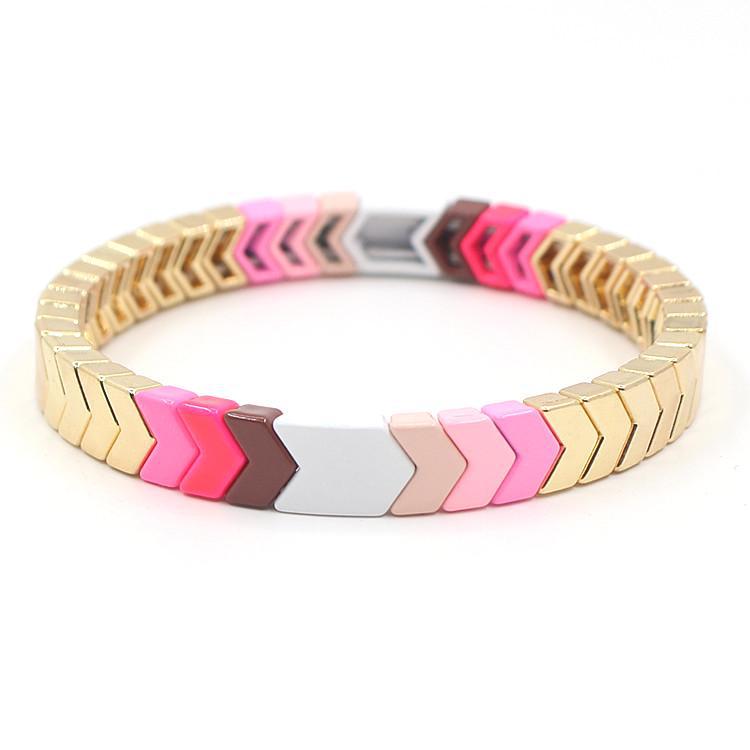 New INS fashion popular metal enamel bracelet bohemian arrow ladies bracelet