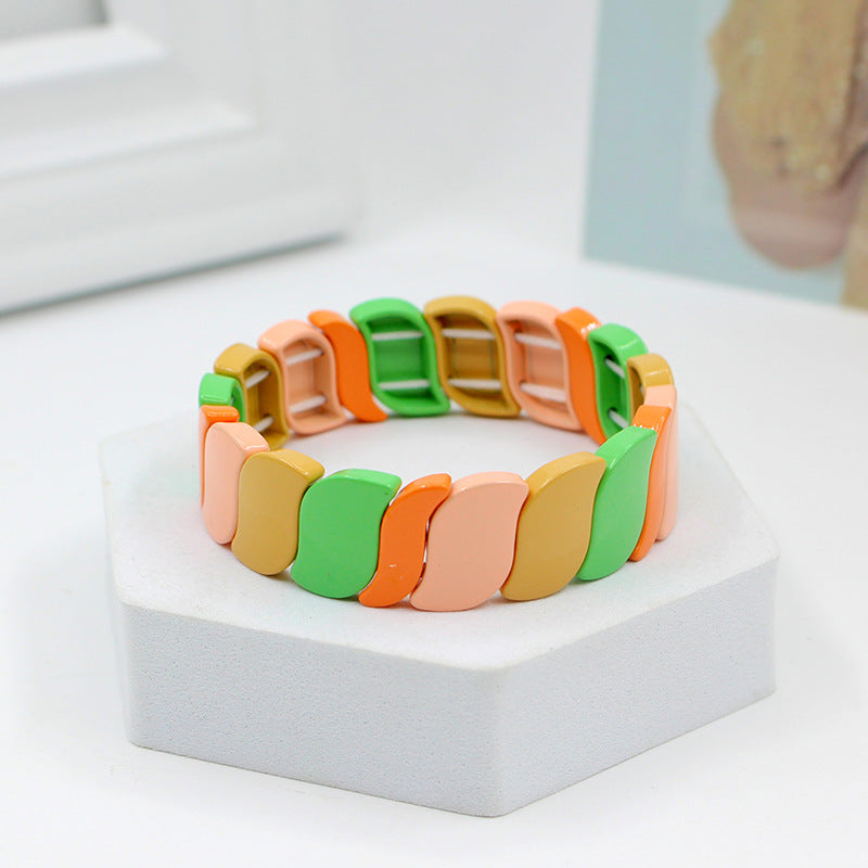 Customized New Style with Irregular and Exaggerated Geometric Rainbow Bracelets