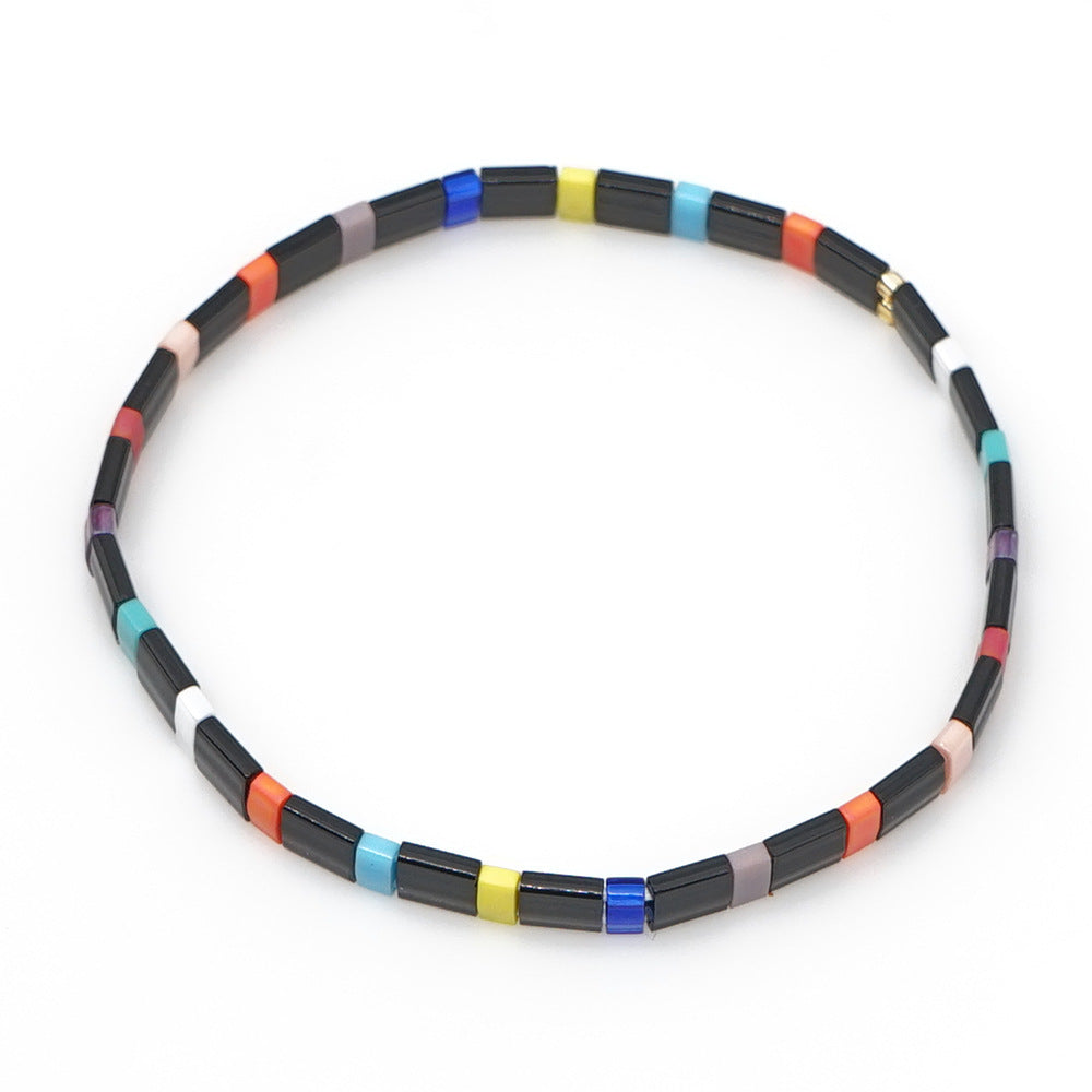 Bohemian tila bracelet with colored beads and hand-woven simple classic attractive female bracelet