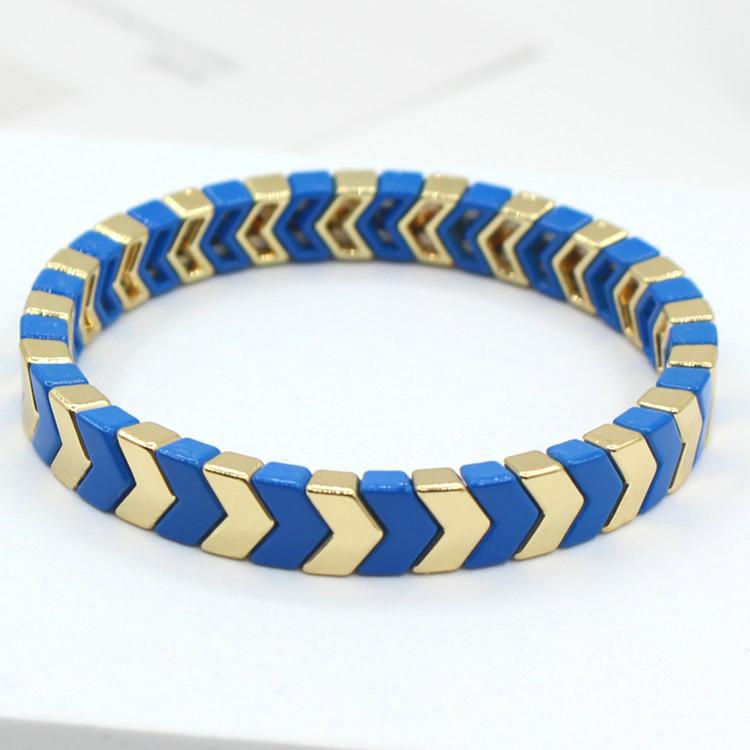 New fashion popular metal enamel bracelet bohemian arrow shaped bead bracelet