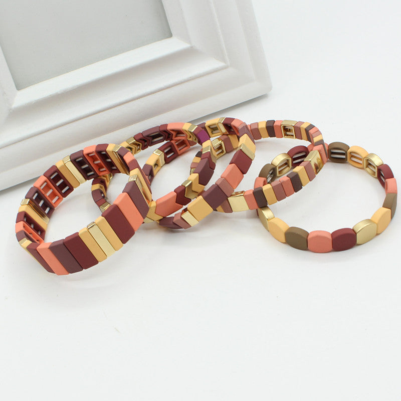 Enamel Bracelets Hot Selling New Product Geometric Beaded Bracelets