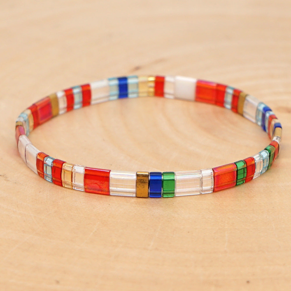 Simple fashion style online celebrity TILA bracelet jewelry hand-woven rainbow bracelet jewelry.